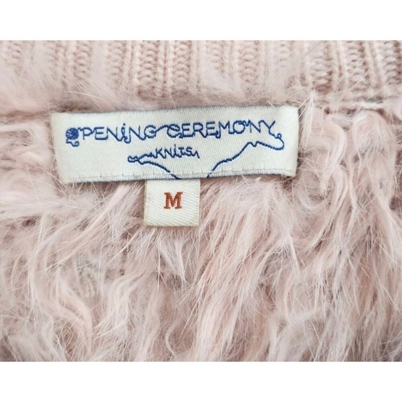 Opening Ceremony Pink Angora Rabbit Fur Crewneck Sweater Size M - Picture 9 of 15